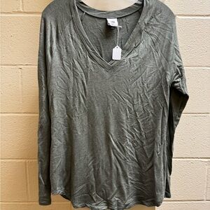 CAbi Forest Green V-Neck Long Sleeve Tee